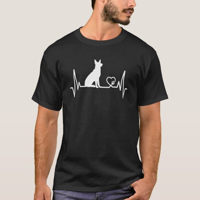 Herzfrequenz Deutscher Schäferhund T-Shirt (Vorderseite)