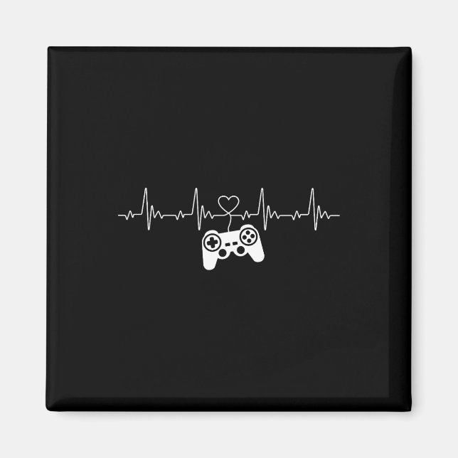 Herzfrequenz-Konsole-Nerd-Gaming-Gadget-Spieler  Magnet (Vorne)