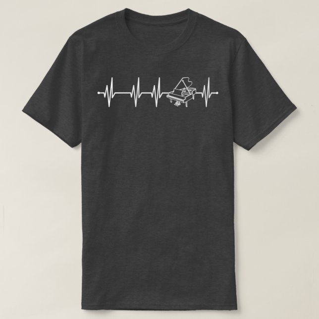 Herzfrequenz-Piano-Piano für Musikerpianisten T-Shirt (Design vorne)