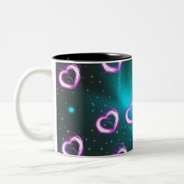 Herzgalaxie Zweifarbige Tasse (Links)