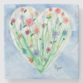 Herzgarten - KinderKunst für das CHOC Steinuntersetzer