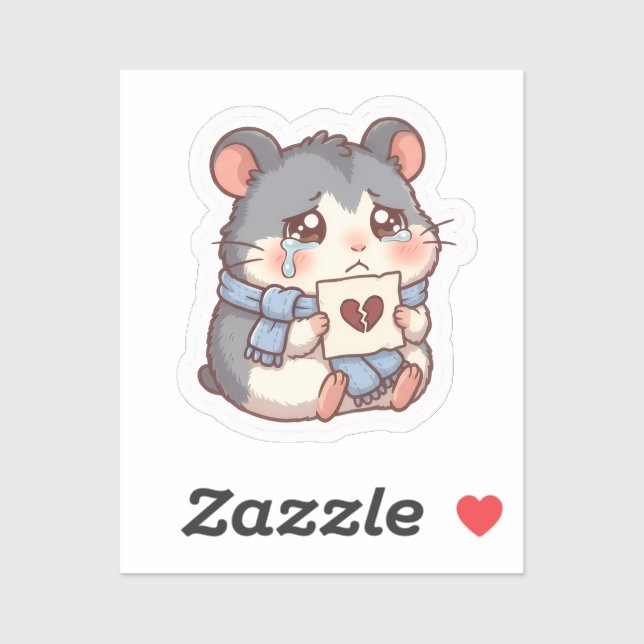 Herzgebrochener Hamster-Aufkleber Aufkleber (Blatt)
