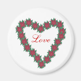Herzgeformte Poinsettia-Blume-Magnete Magnet