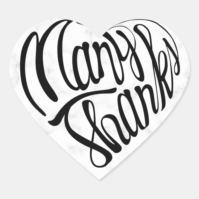 Herzgeformte vielen Dank in 4 Sprachen Herz-Aufkleber (Vorderseite)