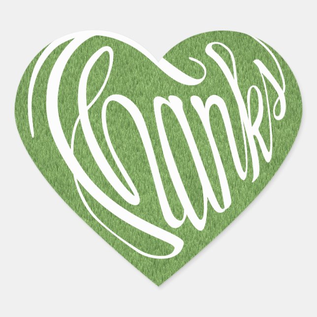 Herzgeformter Dank in 6 Sprachen Herz-Aufkleber (Vorderseite)