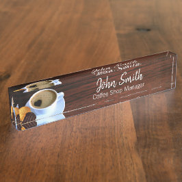 Herzgeformter Schaumkaffee-Cup Cookie Coffee Shop Namensplakette