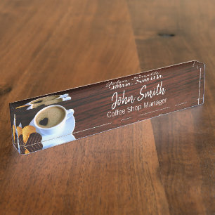 Herzgeformter Schaumkaffee-Cup Cookie Coffee Shop Namensplakette