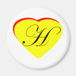 Herzgelb Rot H Hochzeit Einladung MUSEUM Z Magnet