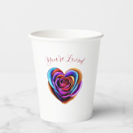 Herzgeprägte farbenprächtige Rose - Sie sind gelie Pappbecher