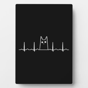 Herzgeschenk für Schwarze Katzen Fotoplatte