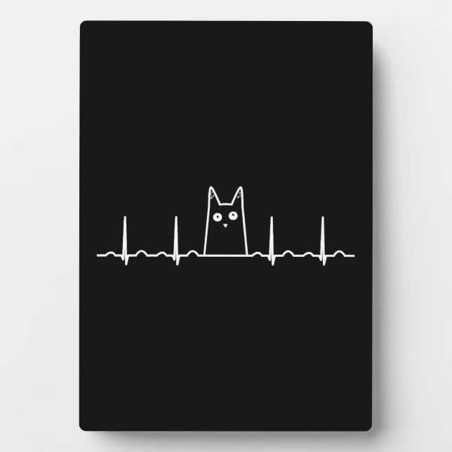 Herzgeschenk für Schwarze Katzen Fotoplatte (Vorderseite)