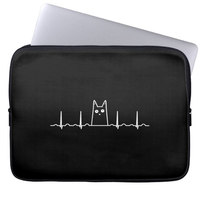 Herzgeschenk für Schwarze Katzen Laptopschutzhülle (Vorderseite)