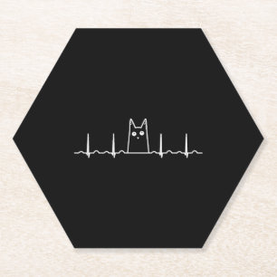 Herzgeschenk für Schwarze Katzen Untersetzer