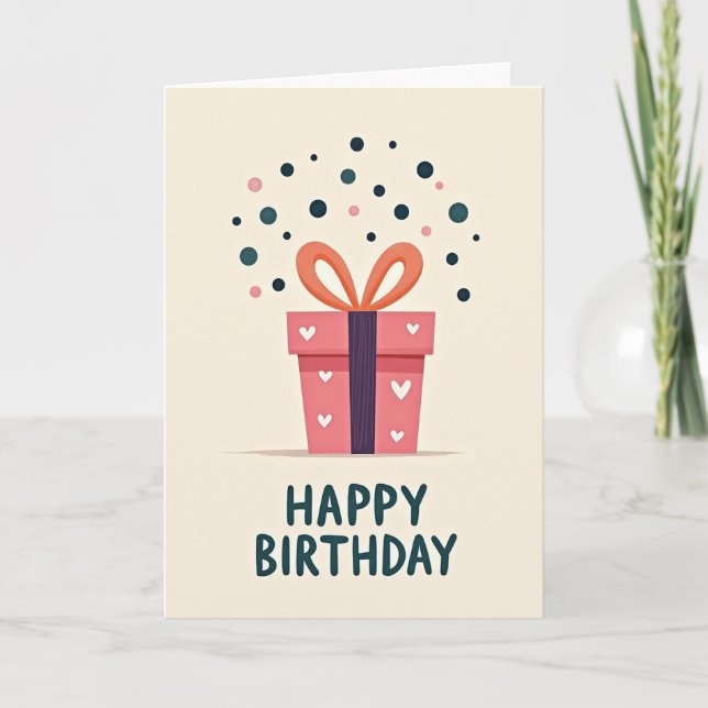 Herzgeschenk Geburtstagskarte Karte (Vorderseite)