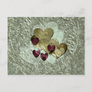 Herzgeschenke | Gold und Ruby Postkarte