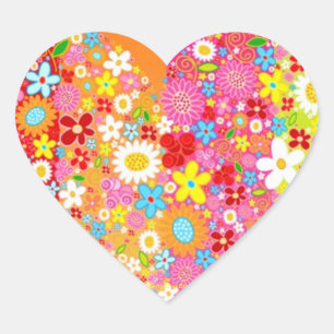 HERZGESTALTETE BLUMENSTICKER - GIFTWRAPPING Herz-Aufkleber