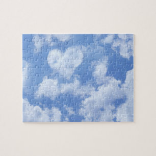 Herzgestaltete Cloud Lovely Blue Template Elegant Puzzle