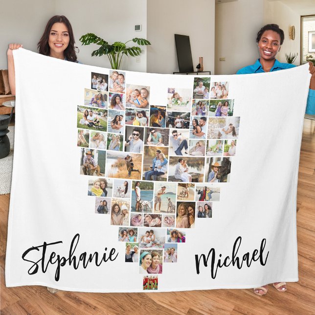 Herzgestaltete FotoCollage 51 Bilder Paare Fleecedecke (Von Creator hochgeladen)