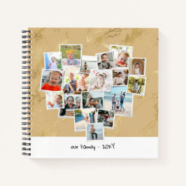 Herzgestaltete Fotocollage Schönes Familientagebuc Notizbuch