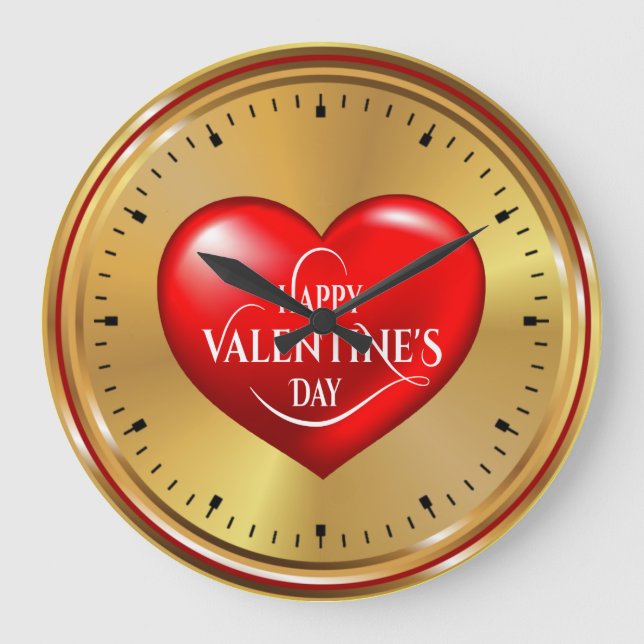 Herzgestaltete Großuhr Große Wanduhr (Vorderseite)