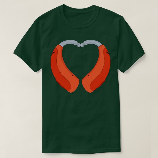 Herzgestaltete Hörhilfe T-Shirt (Design vorne)