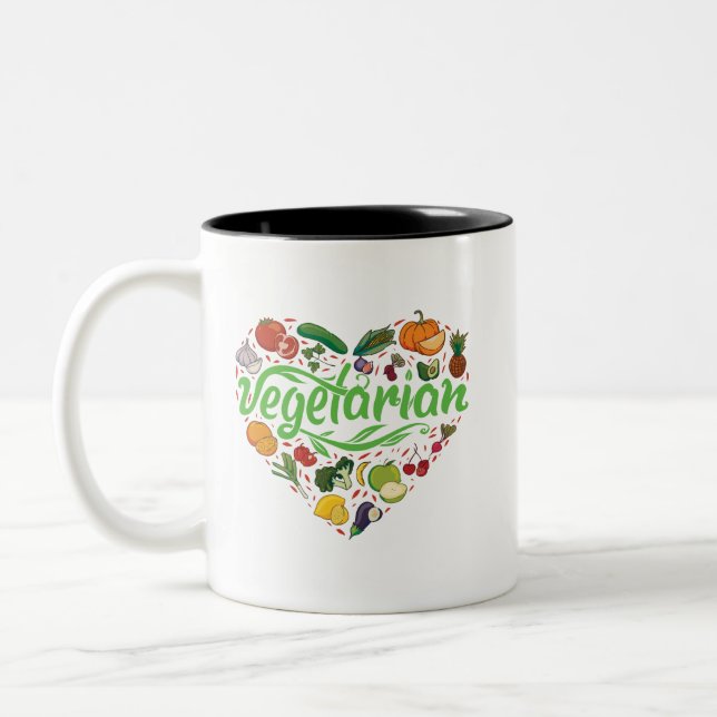 Herzgestaltete vegetarische Tasse (Links)