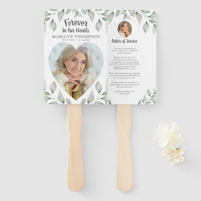 Herzgestaltetes Foto-Grünhaus Fächer (Vorne und Hinten)