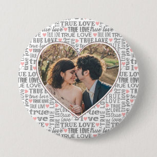Herzgestaltetes Foto Wahre Love Valentines oder Ho Button