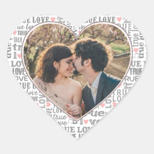 Herzgestaltetes Foto Wahre Love Valentines oder Ho Herz-Aufkleber