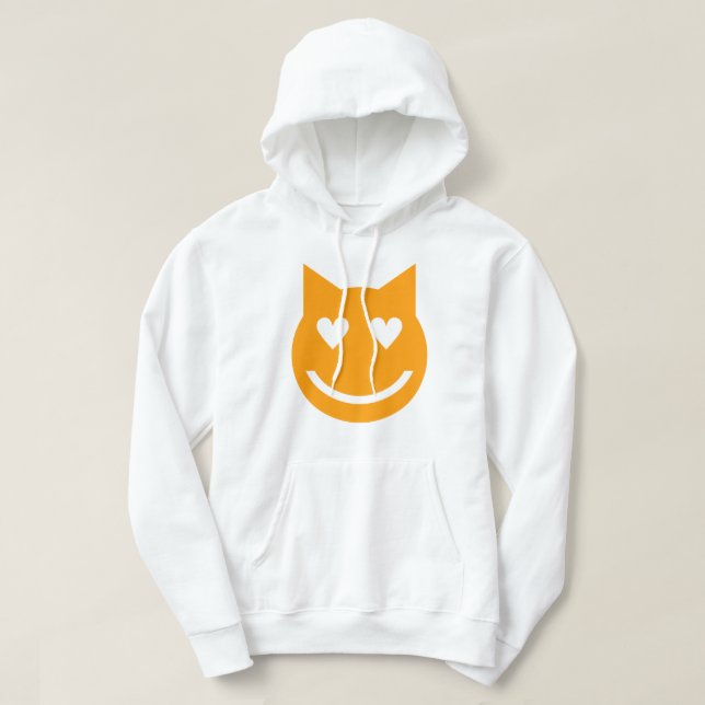Herzgestapelte Augen Emoji Hoodie (Design vorne)