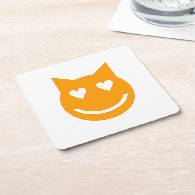 Herzgestapelte Augen Emoji Rechteckiger Pappuntersetzer (angewinkelt)