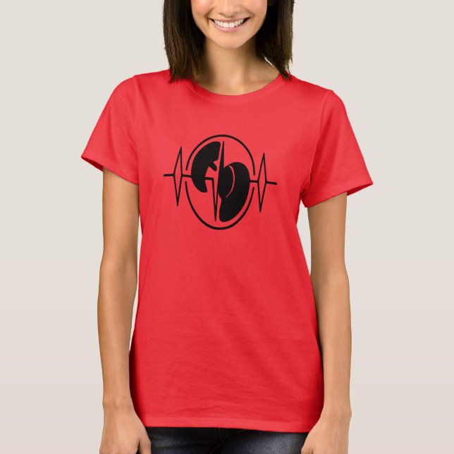 Herzgestreifter T - Shirt (Vorderseite)