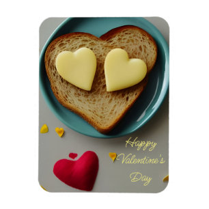 Herzgestylter Buttered Toast Valentine Magnet