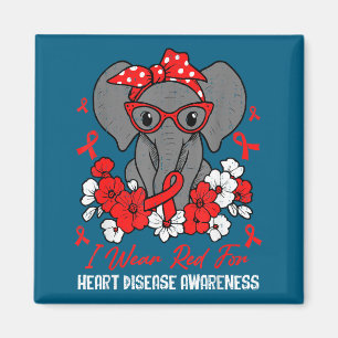Herzgesundheit Elefant Rotes Band Herzkrankheit Aw Magnet