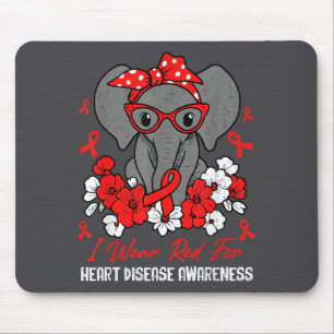 Herzgesundheit Elefant Rotes Band Herzkrankheit Aw Mousepad