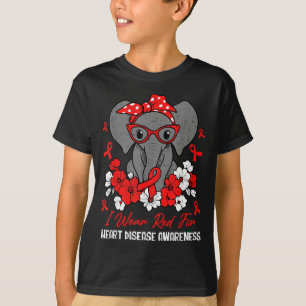 Herzgesundheit Elefant Rotes Band Herzkrankheit Aw T-Shirt
