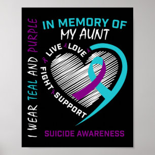 Herzgrafik im Gedenken an die Tante Selbstmord Bew Poster