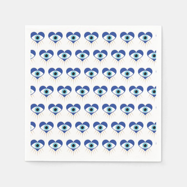 Herzgriechisches Böses Auge Serviette (Vorderseite)