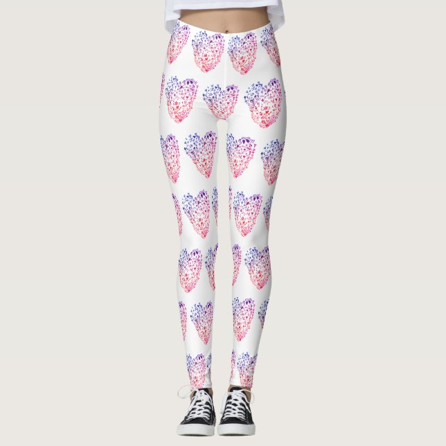 Herzherz Zeichnend Leggings (Vorderseite)