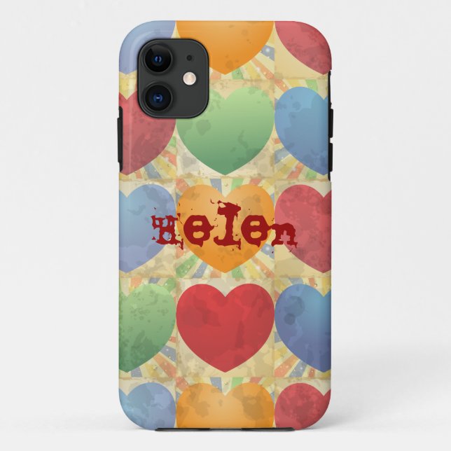 Herzhintergrund und Monogramm Case-Mate iPhone Hülle (Rückseite)