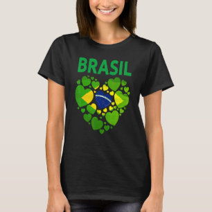 Herzidee mit brasilianischer Flagge für Frauen und T-Shirt