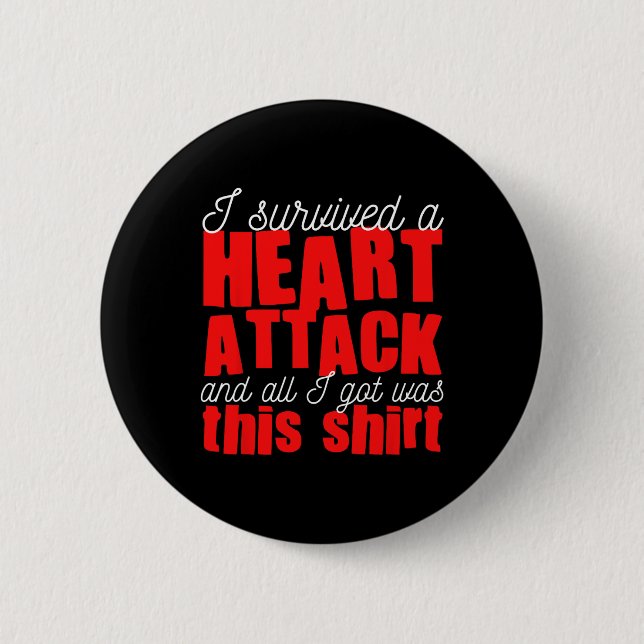 Herzinfarkt Herzkrankheit Überlebender  Button (Vorderseite)