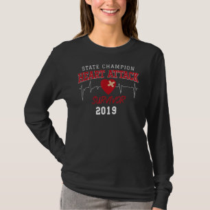 Herzinfarkt-Survivor Red Art Heartbeat Operation T-Shirt