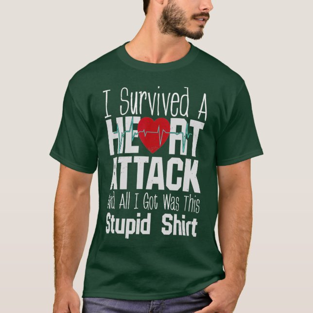 Herzinfarkt Überlebender T - Shirt Roter Kunstschl (Vorderseite)