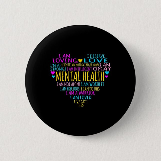 Herzinfarkte Mental Health Awareness Supporter Gra Button (Vorderseite)