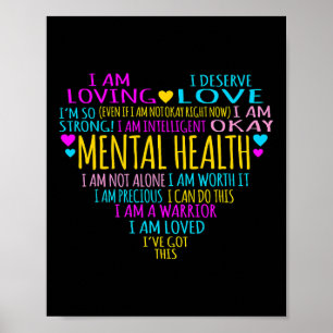Herzinfarkte Mental Health Awareness Supporter Gra Poster