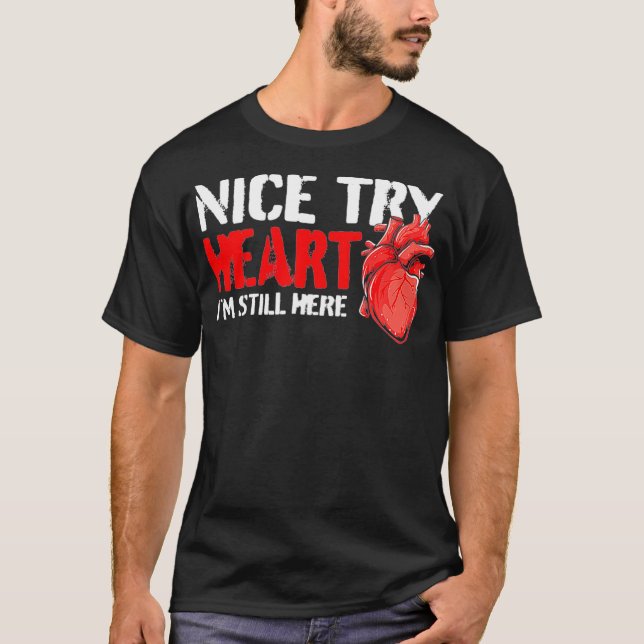 Herzinfarktsüberlebnis - Funny Open Heart Operatio T-Shirt (Vorderseite)