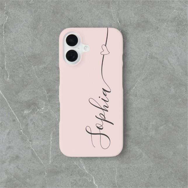 Herzkalligrafie Rosa Rosa iPhone Hülle (Von Creator hochgeladen)