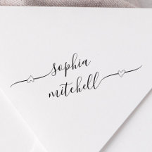 Herzkalligraphie Name Rubber-Briefmarke