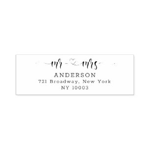 Herzkalligraphische SkriptRücksendeadresse Permastempel